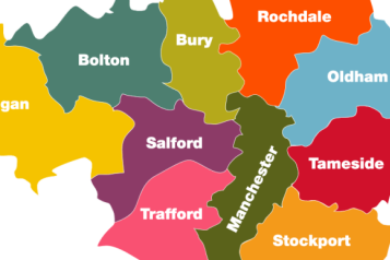 Map of the individual boroughs in Greater Manchester